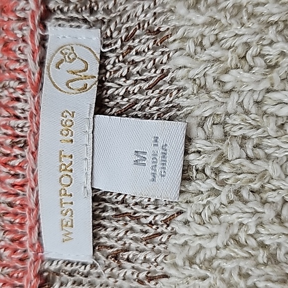 Westport heathered stripe sweater, fall colors. Size Medium - Picture 6 of 11